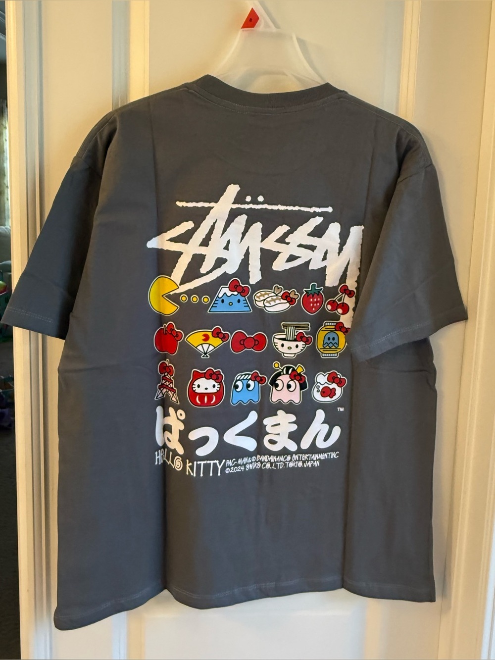 Stussy collab Hello Kitty Charcoal Gray Short Sleeve Tee